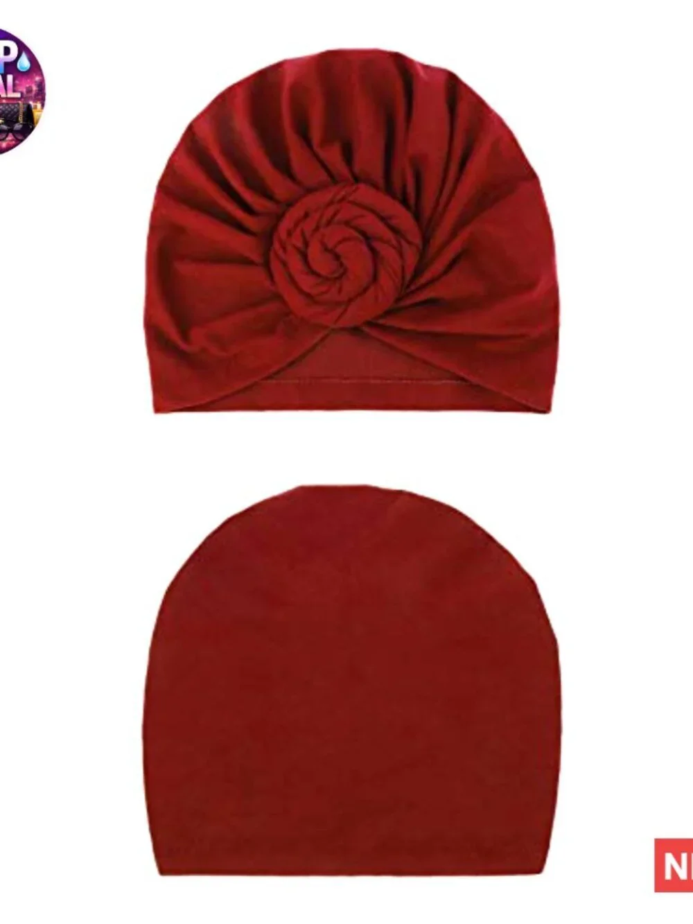 5 Pack Knotted Headwraps Pre-Knotted Beanie Hair Covers Cotton
